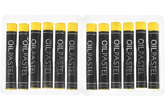 PATIKIL Yellow Oil Pastels, 12Pcs Soft Oil Crayons Creamy Pastels Stick Art Supplies for Art Painting Drawing Blending Graffiti for Artists Beginners