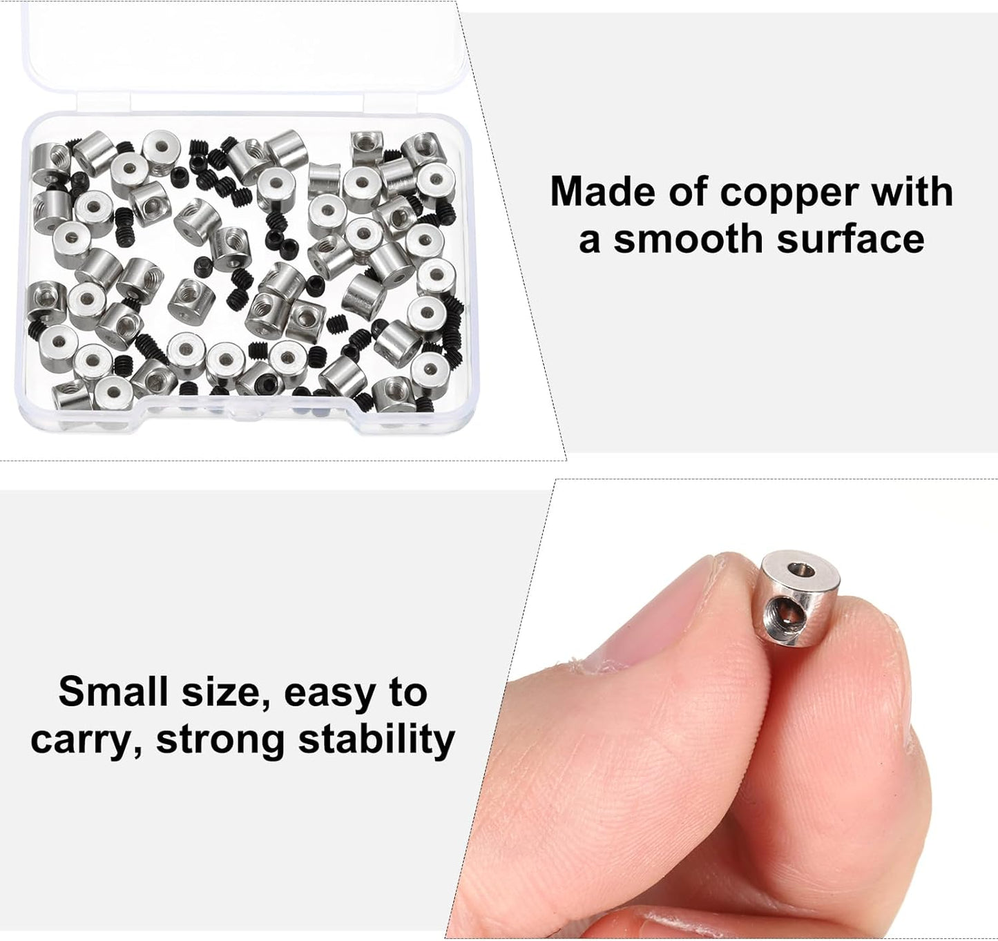 MECCANIXITY 50 Pcs Metal Locking Pin Backs, Locking Pin Keepers Clasp 5mm(H) with 4 Wrench Replacement in Storage Case for Badge, Brooch, Silver Tone