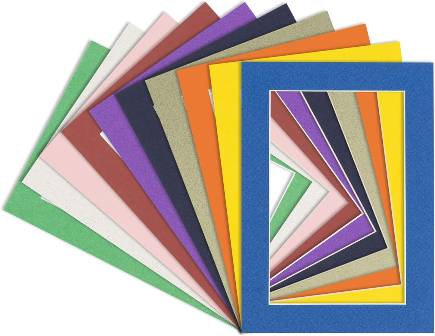 6x8 Mat for 8x10 Frame - Precut Mat Board Acid-Free Mixed Colors 6x8 Photo Matte Made to Fit a 8x10 Picture Frame, Premium Matboard for Family Photos, Show Kits, Art, Picture Framing, Pack of 100 Mats