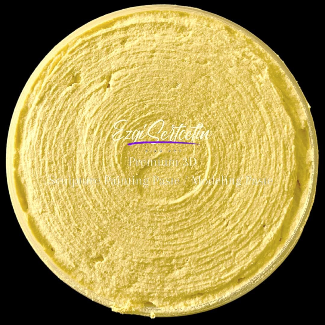 3D Sculpture Painting Paste|Texture Paste|Decor Plaster|Ready to Use|Ideal for Artwork|Stencil|Flowers|Texture|Art Relief| 6 oz (Cantaloupe Yellow)