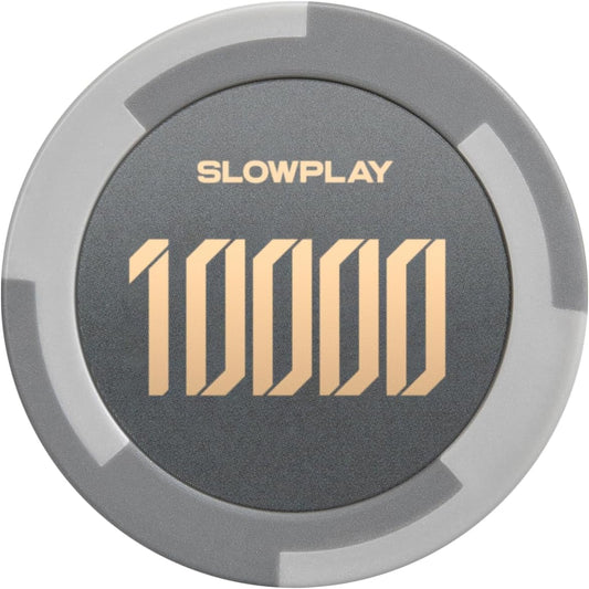 SLOWPLAY Godel Clay Poker Chips, 14 Grams Heavyweight Clay Composite, 40mm Large Chips in Bulk, Pack of 50 with Denomination of 10000