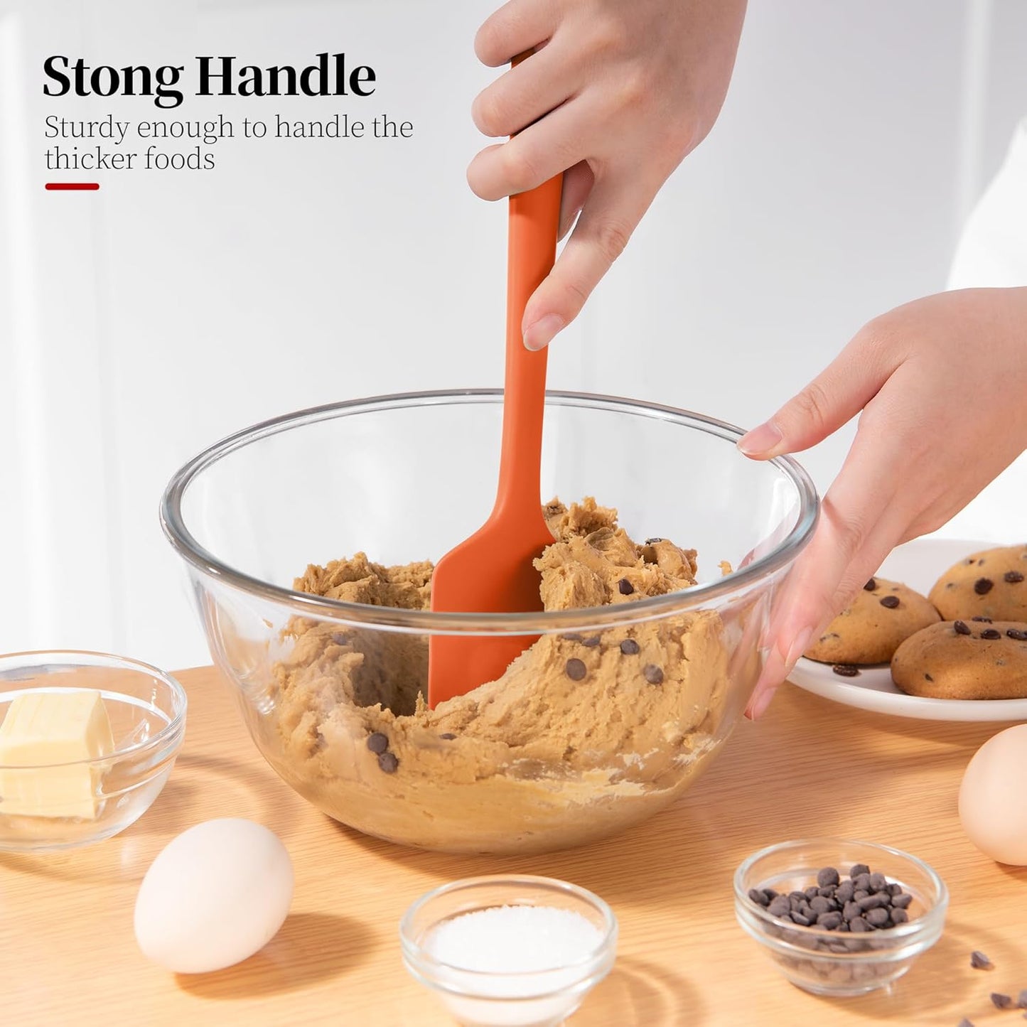 Heat Resistant Silicone Spatula Set of 4, Luxiwise 600ºF High Temp Baking Scraper Cooking Utensils Non-Stick BPA-Free for Seamless Mixing, Folding, Scraping with Rubber Kitchen Essentials (Multi-5)