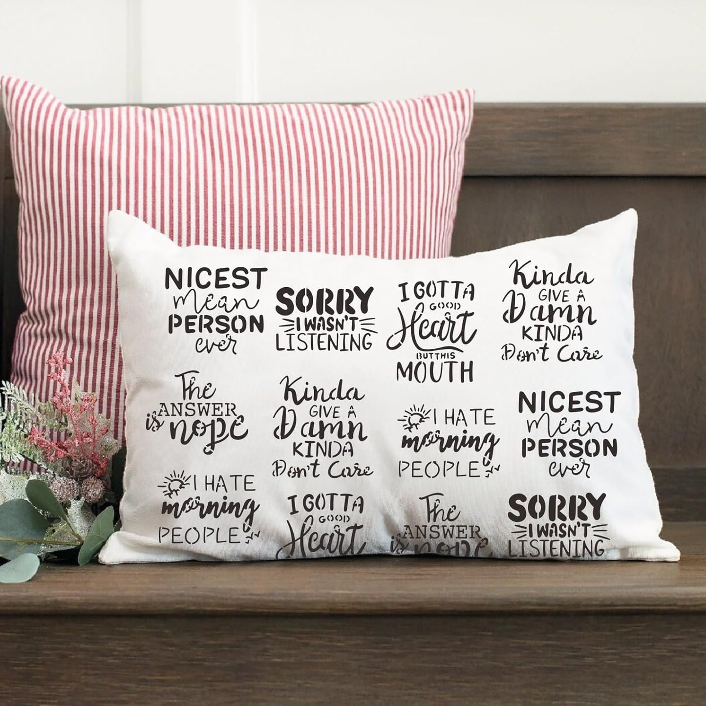 Sarcastic Painting Stencils for Crafts Reusable 3inch Funny Stencil Drawing Templates for Wood Sign DIY Crafts Fabrics Decor