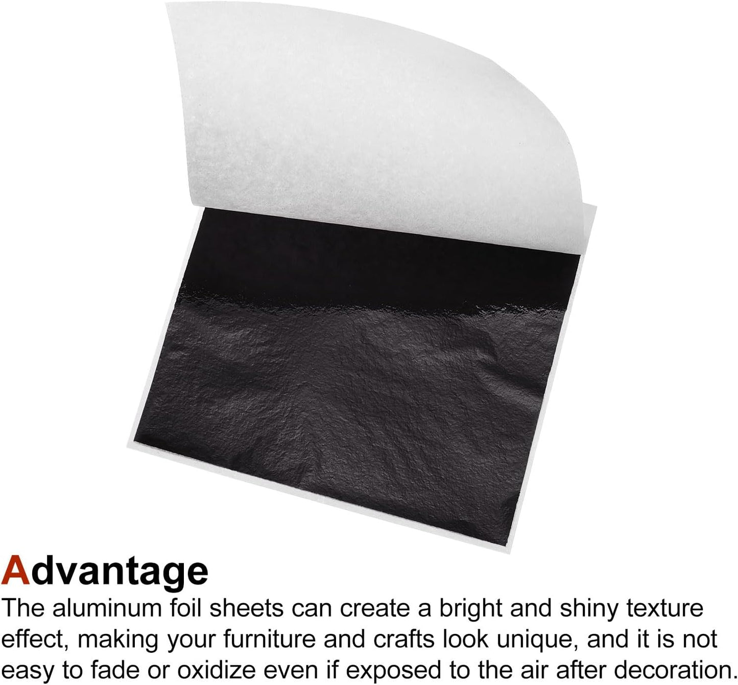 MECCANIXITY Gold Leaf Foil Sheet, Black Leaf Papers, 3.3 Inch x 3.1 Inch for Art Decoration, Sculptures, Painting, Pack of 150 Pcs