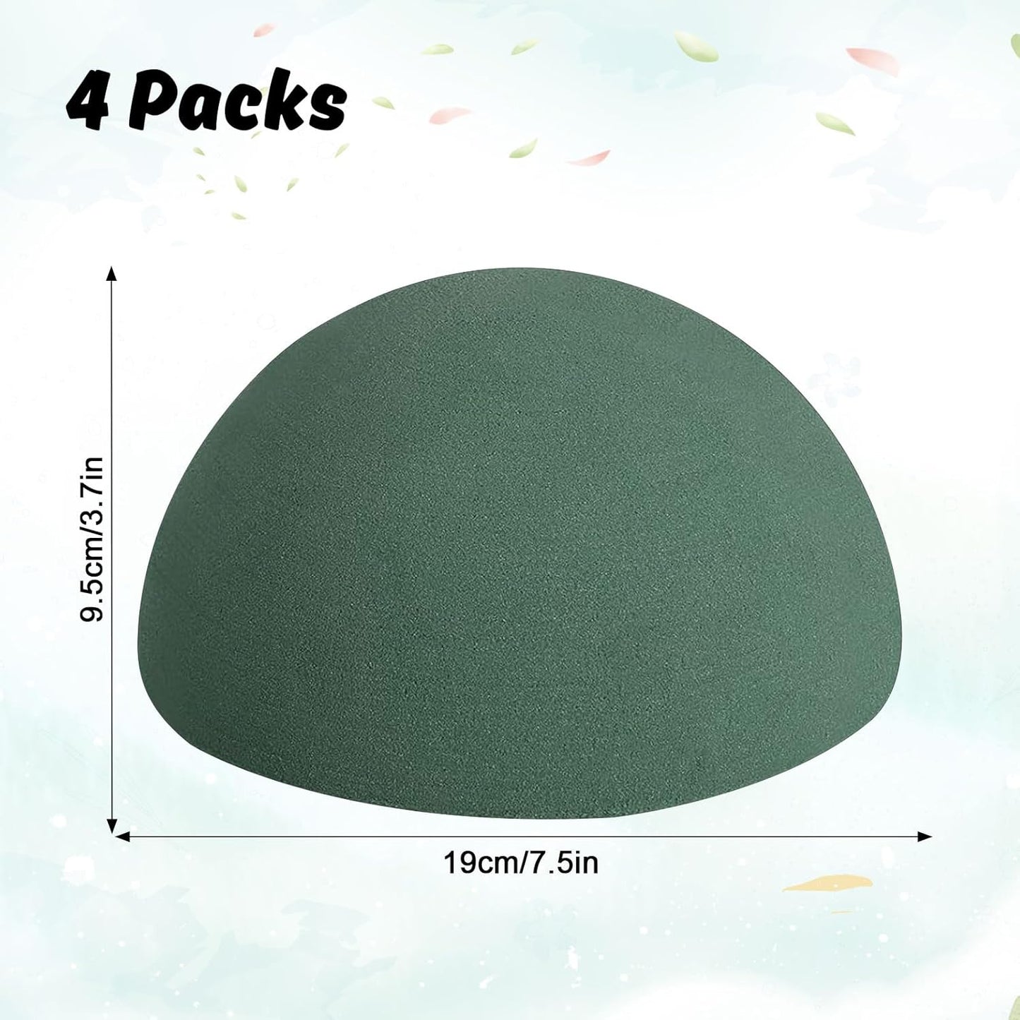 LOKIPA Floral Foam Round, 4 Pack Floral Dry Foam Half Ball Round Flower Foam for Artificial Plant Floral Arrangement and Wedding and Garden Decorations(7.48x3.74inch)