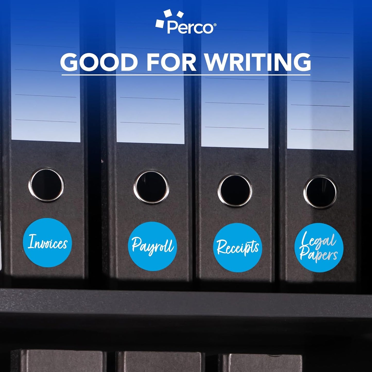 Perco Light Blue 3-Inch Round Circle Dot Sticker Labels - Multi-Roll Pack (3 Rolls, 500 Labels Each) - Permanent Adhesive, Vibrant Colors, Strong Hold - Perforated for Easy Use - Made in USA