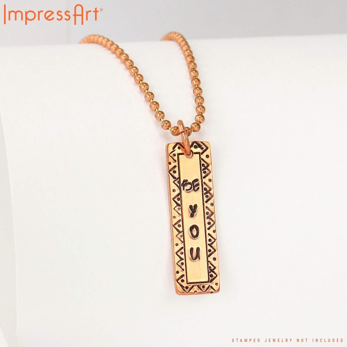 ImpressArt - Premium Metal Stamping Rectangle Blanks for Metal Stamping and Jewelry Making (24 Pack) (7/16" x 1 13/16" Border Rectangle, Copper)