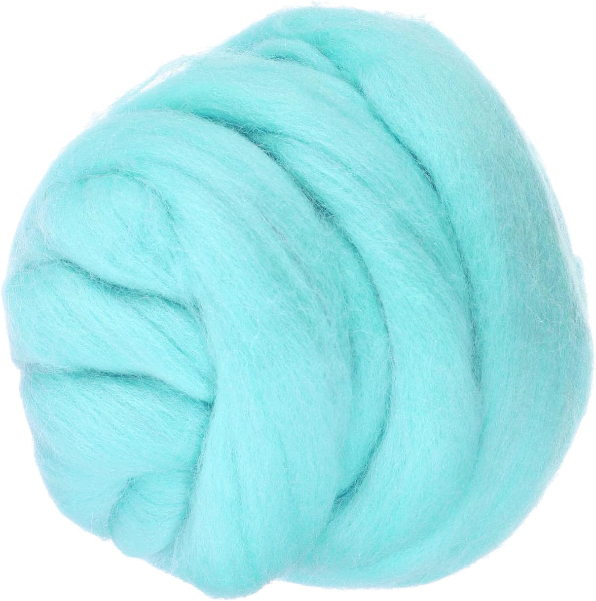 PATIKIL Wool Roving Yarn, 250G/8.8OZ Felting Wool Pure Roving Yarn, Sky Blue