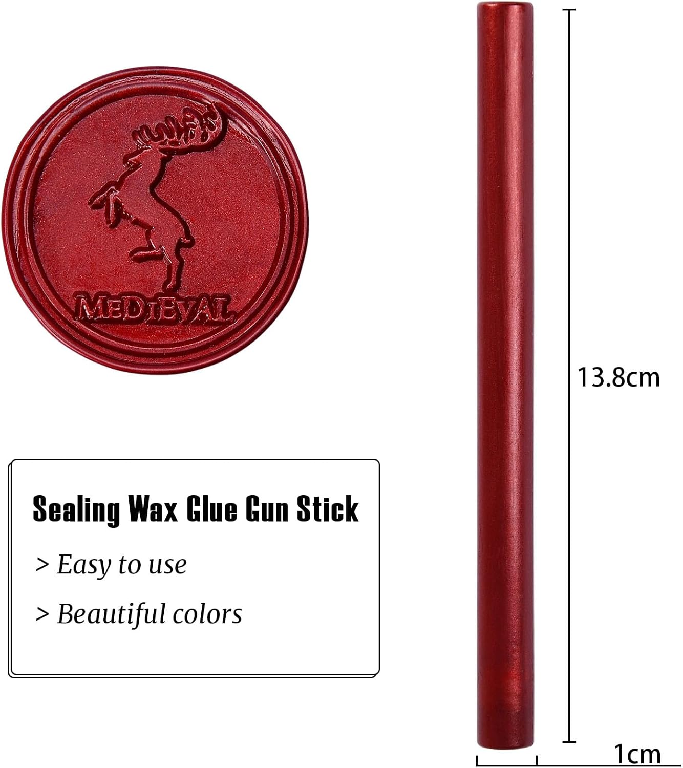 Glue Gun Sealing Wax Stick - Metallic Red for Large Glue Gun, Great Decor for Letter, Wedding Invitations, Cards Envelopes, Snail Mails, Wine Packages, Gift Wrapping