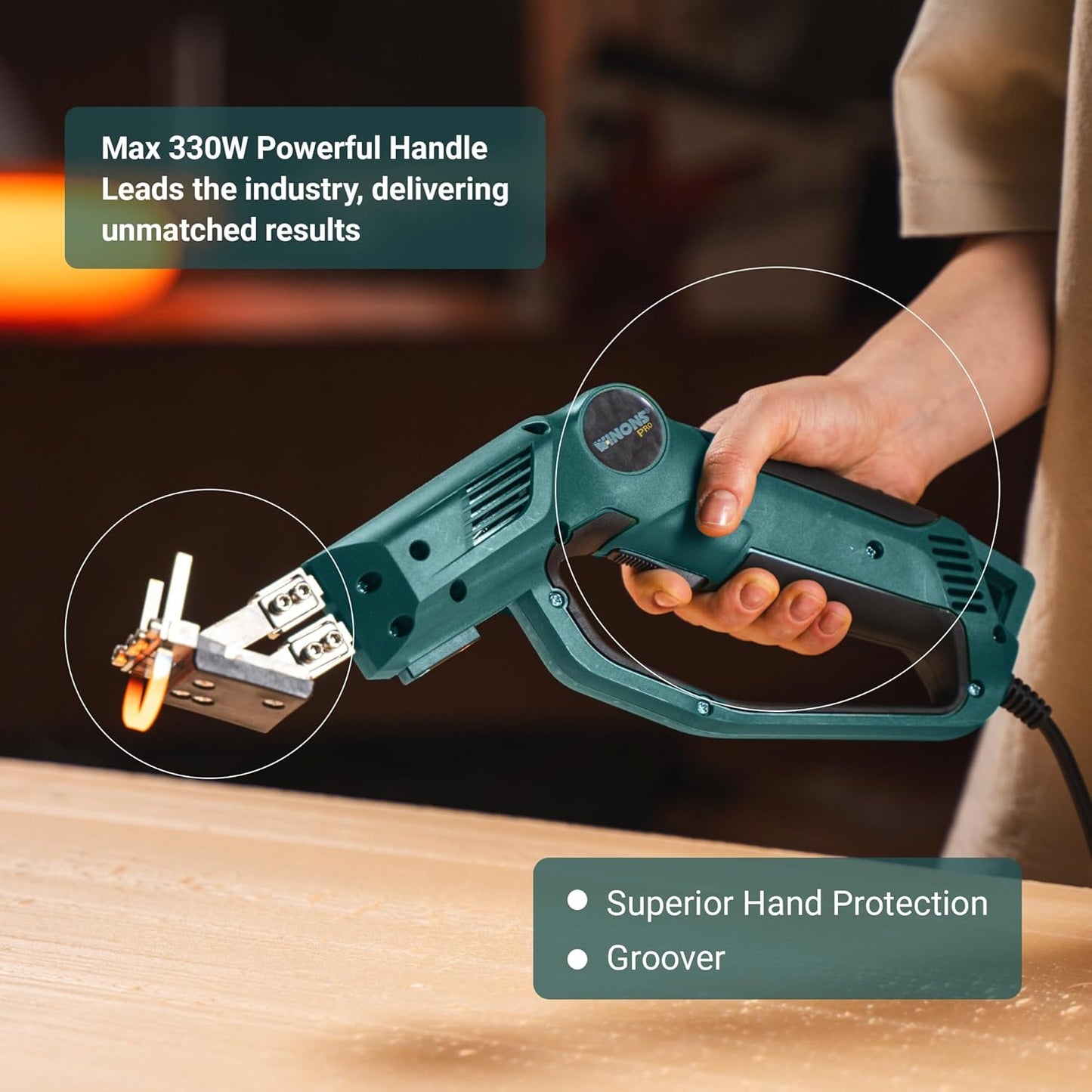 WINONS Hot Knife Foam Cutter Tool with Groover - 300W, Styrofoam Cutter WFC0012 with Numbered Temperature Controller - 710°C Max. Temp, Hot Wire Cutting Tool for all Kinds of Projects (Kit of 11)