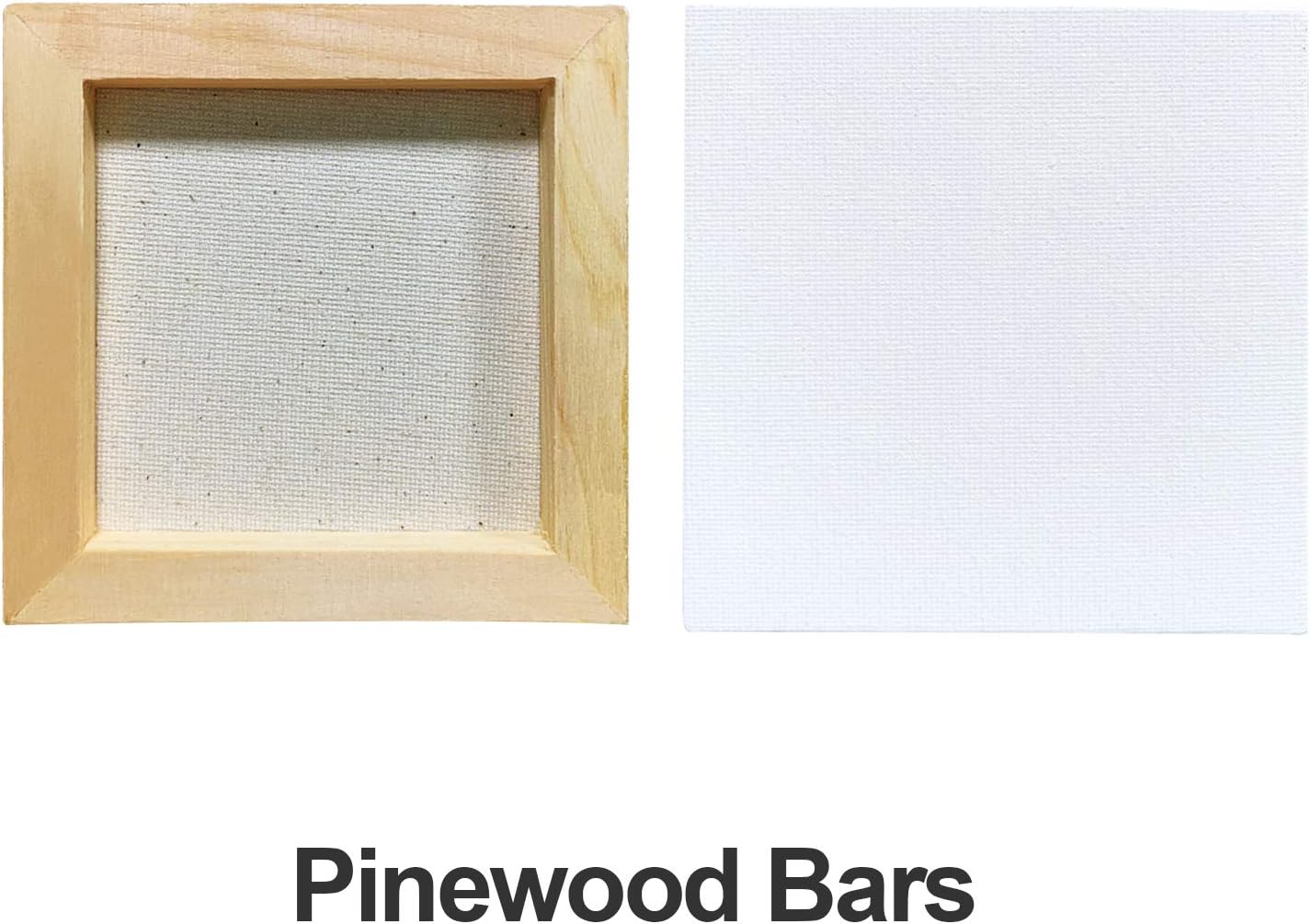 AUREUO Mini Stretched Canvas - 5x5 Inch/24 Pack - 2/5 Inch Profile Small Square Canvas - Gift Set Bulk Pack Canvases for Acrylic Painting & Craft