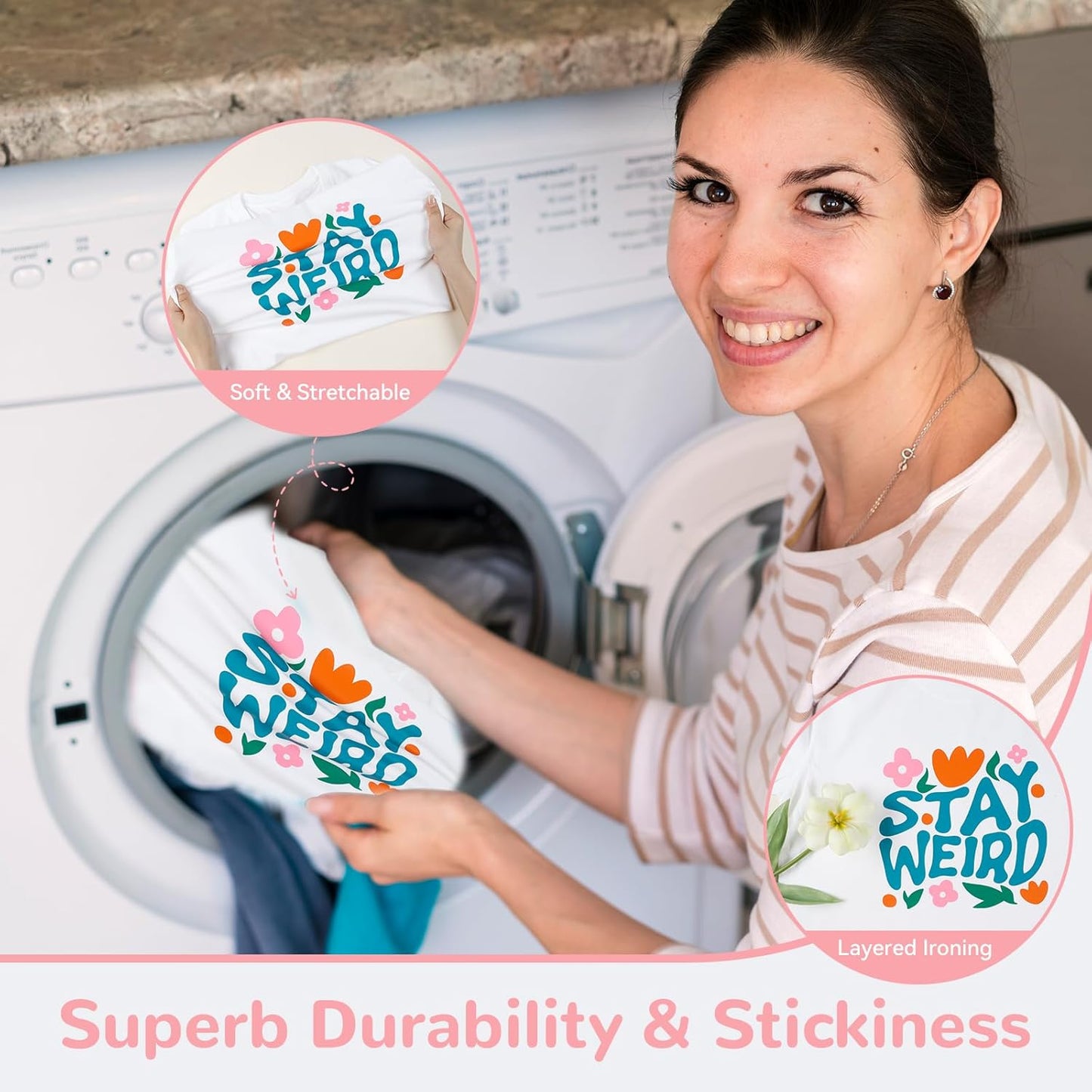 HTVRONT HTV Heat Transfer Vinyl Bundle: 47 Pack 12" x 10" Iron on Vinyl for T-Shirt, 33 Assorted Colors with HTV Accessories Tweezers, Silhouette Cameo or Heat Press Machine