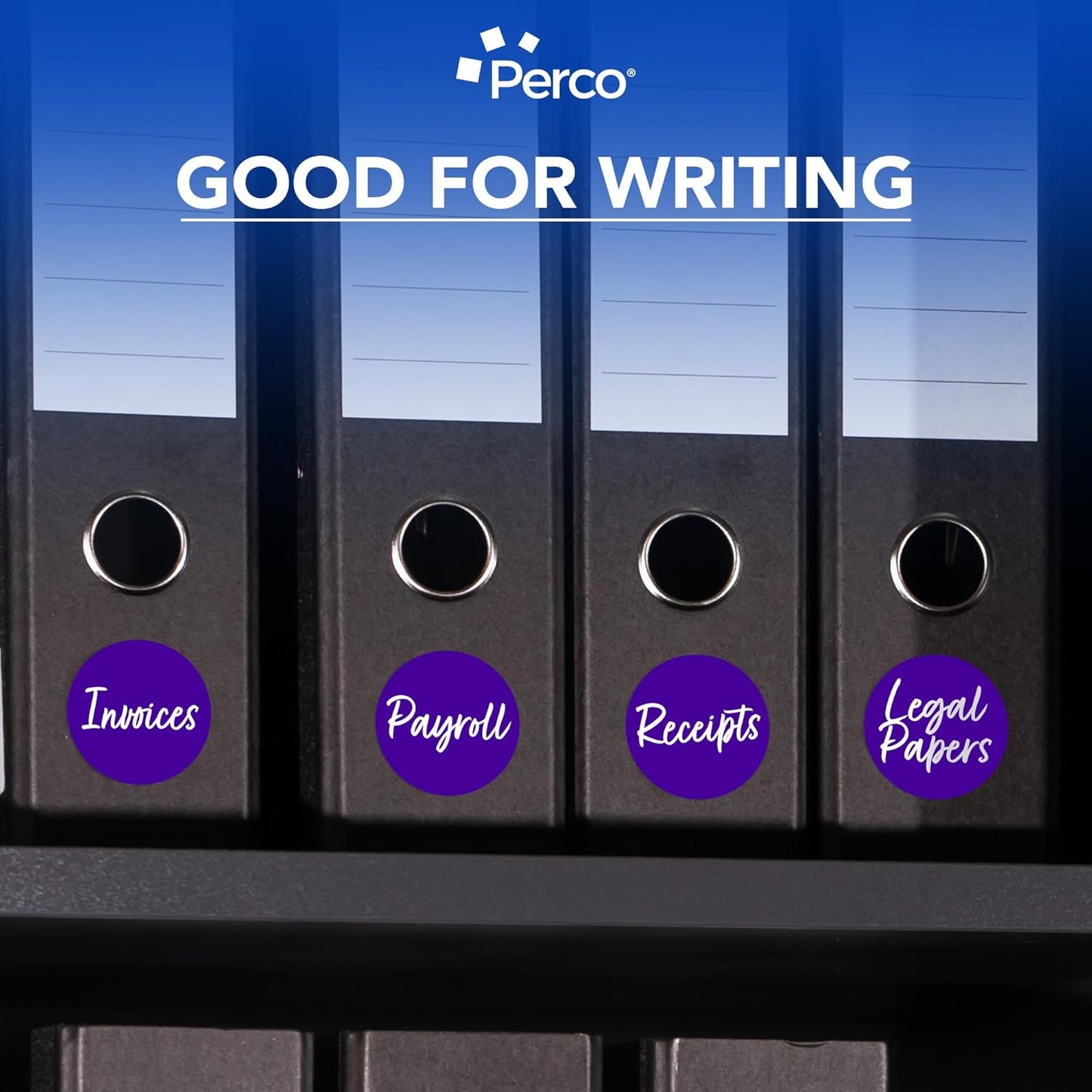 Perco Purple 3-Inch Round Circle Dot Sticker Labels with Easy Peel Perforation - 500 Labels per Roll - Strong Adhesion, Vibrant Colors for Organizing, Crafting & More - Made in USA