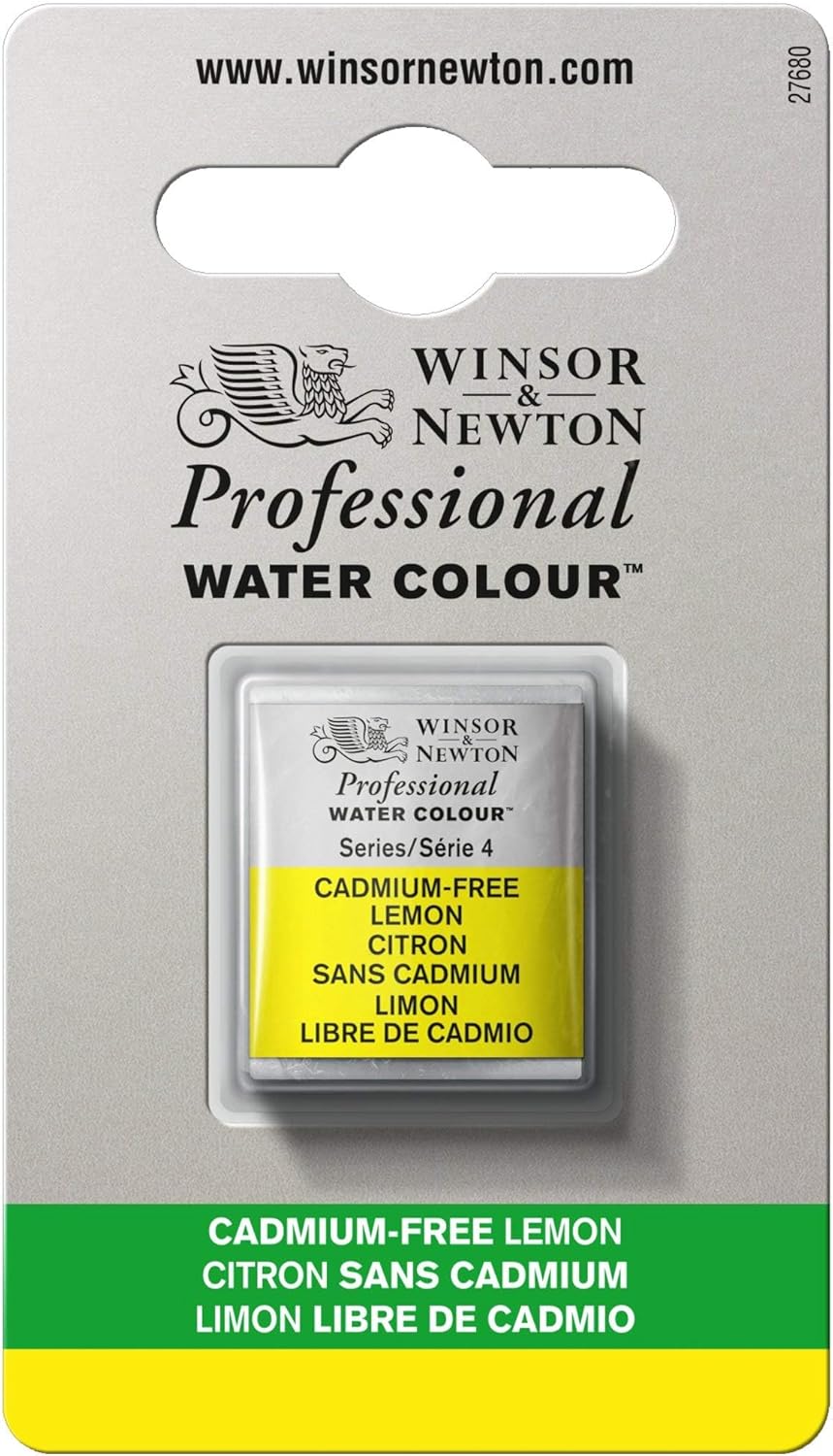 Winsor & Newton Professional Water Colour Paint, Half Pan, Cadmium-Free Lemon