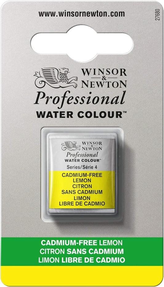 Winsor & Newton Professional Water Colour Paint, Half Pan, Cadmium-Free Lemon