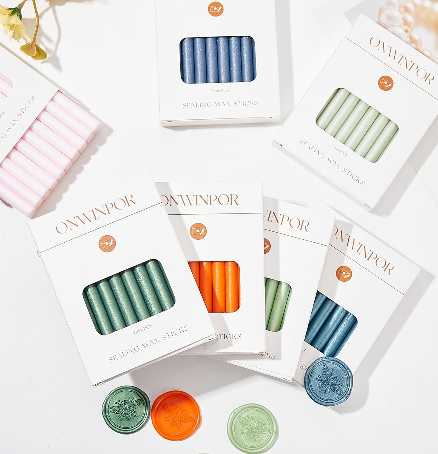 Fruit Green Wax Seal Sticks, ONWINPOR 20pcs Glue Gun Waxing Sealing Sticks for Waxseal Stamp, Mini Sealing Waxs Sticks Suit for 0.28''Glue Gun (Fruit Green)