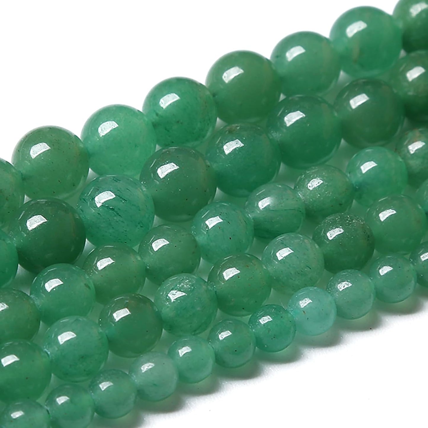 72PCS 10MM Natural Green Aventurine Beads Natural Gemstone Crystal Energy Stone Beads for Jewelry Making DIY Bracelet Necklace 2 Strand 32"