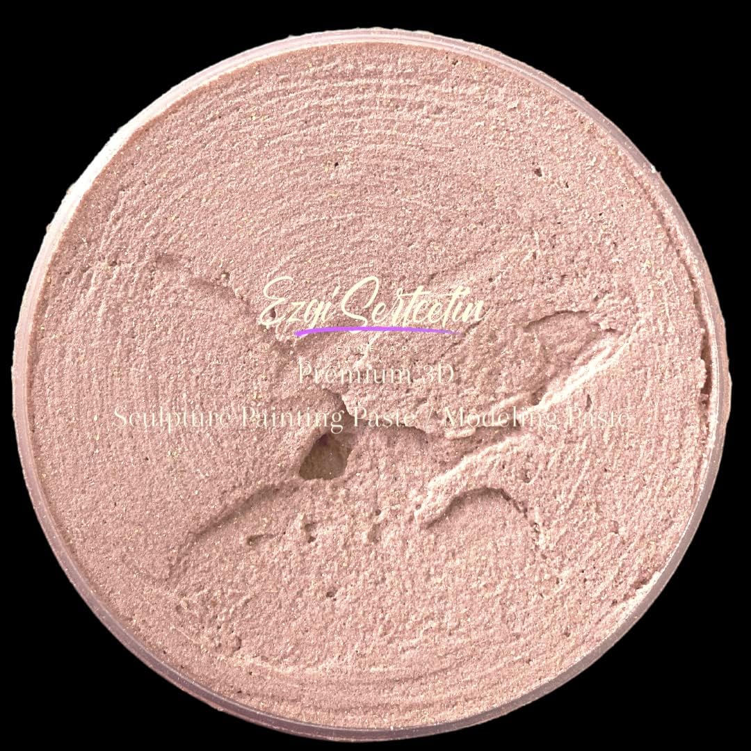 3D Sculpture Painting Paste|Texture Paste|Decorative Plaster|Ready to Use|Unique Metallic Pearl and Neon Colors|Ideal for Artwork|Stencil|Flowers|Texture and Art Relief|6 oz (Peach 'N Cream)