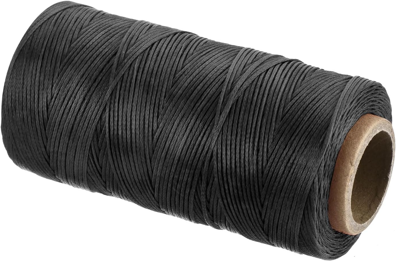 MECCANIXITY Waxed Thread,197 Yard 1mm 210D Flat Wax Thread Polyester Waxed String for Leather Sewing Hand Weaving Book Binding Home Decoration,Black