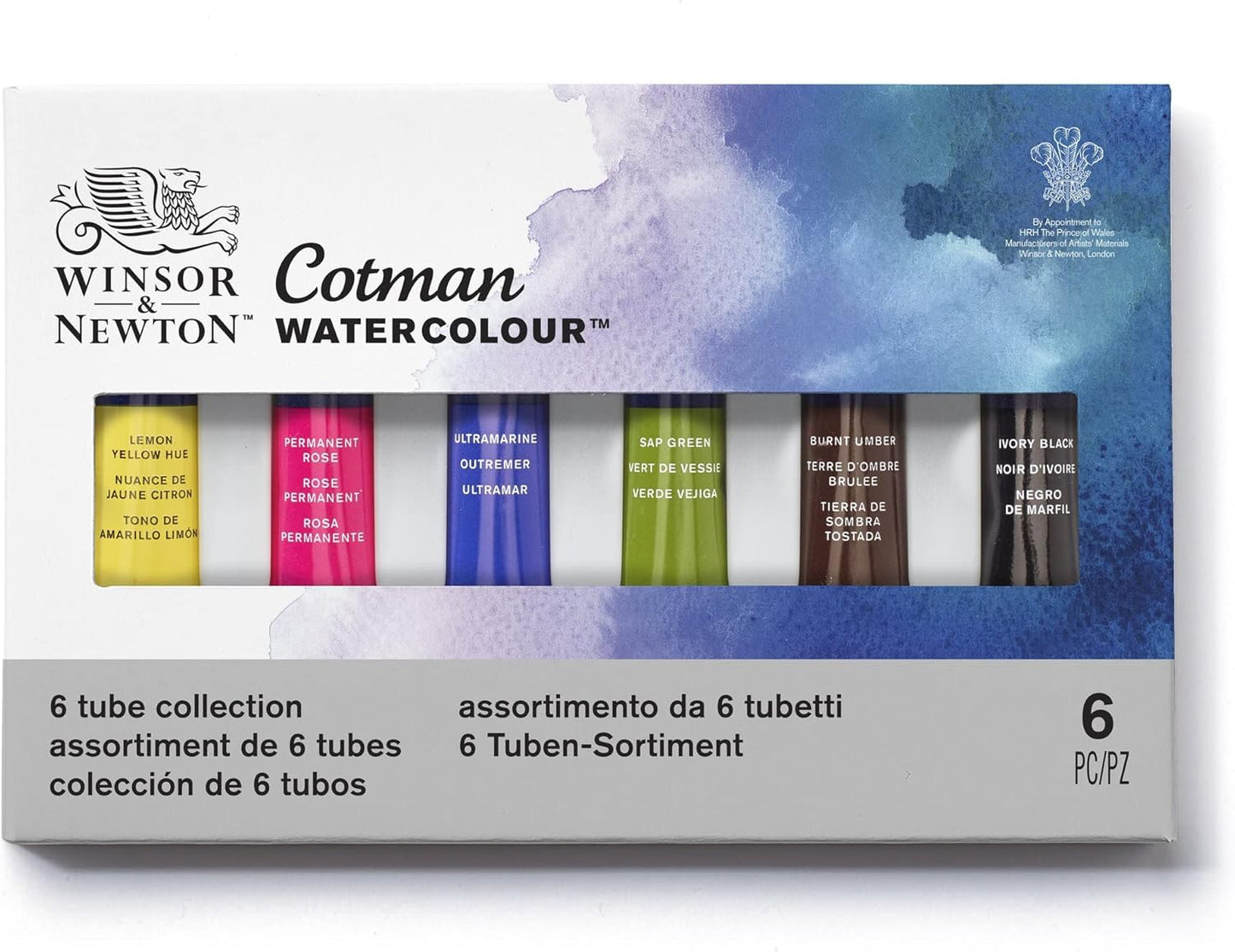Winsor & Newton Cotman Watercolor Paint Set, 6 Colors, 8ml (0.27-oz) Tubes