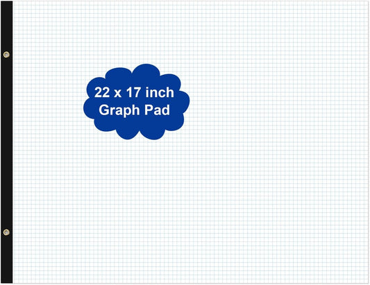 Large Engineering Graph Paper - 22" x 17" Grid Paper, 50 Sheets/100 Pages, 4"x4" Grid Pad, Giant Drafting Pad Sketching Graph Paper for Engineer Architect Designer Mathematician Draftsman