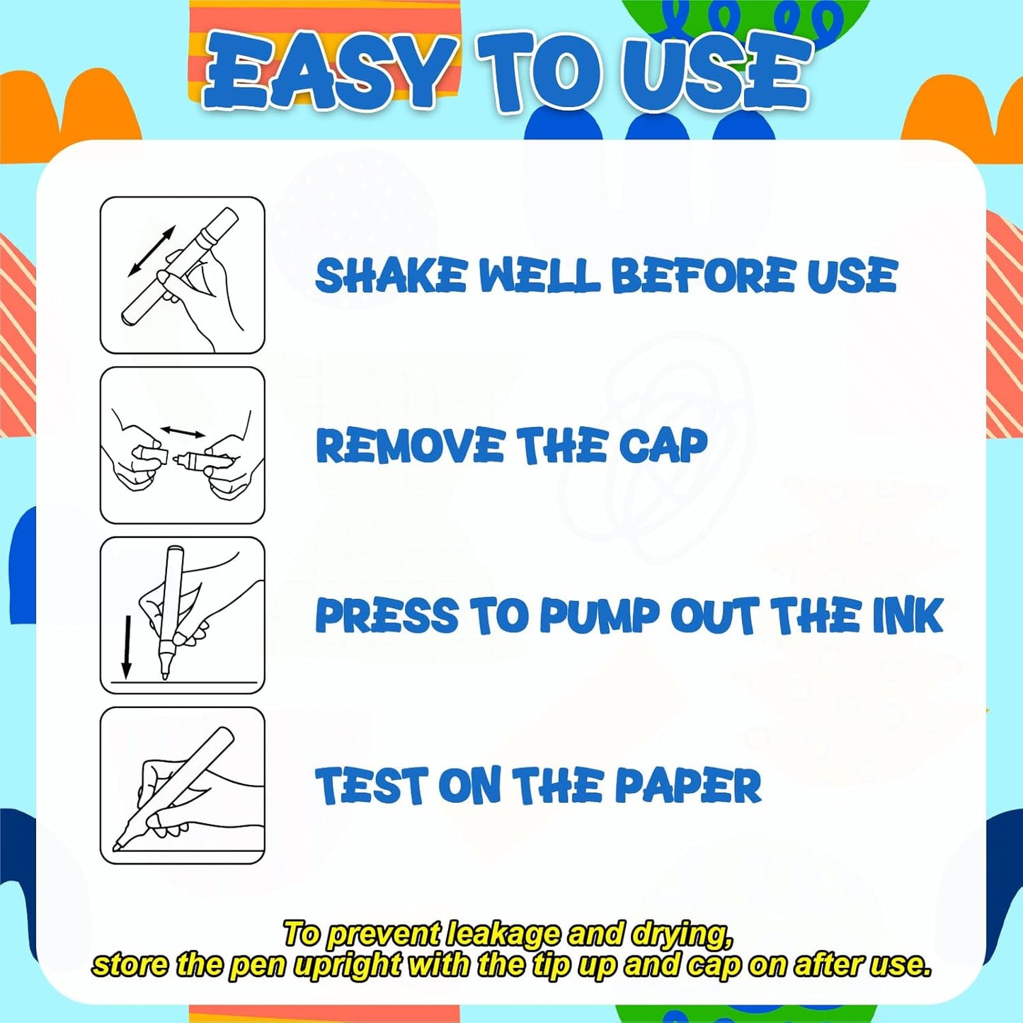 FansArriche Acrylic Paint Markers, 15mm Jumbo Felt Tip, 24 Colored Waterproof and Permanent Paint Pens for Tagging, Signs, Calligraphy, and Outdoor Paintings