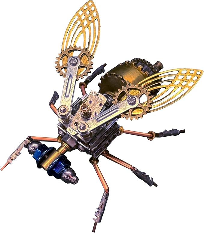 Mechanical Fruit Fly 3D Metal Model Kits Steampunk Sculpture Insect, DIY Projects Metal Building Hobby kit Arts and Crafts Sets, Birthday Gift (Mechanical Fruit Fly)
