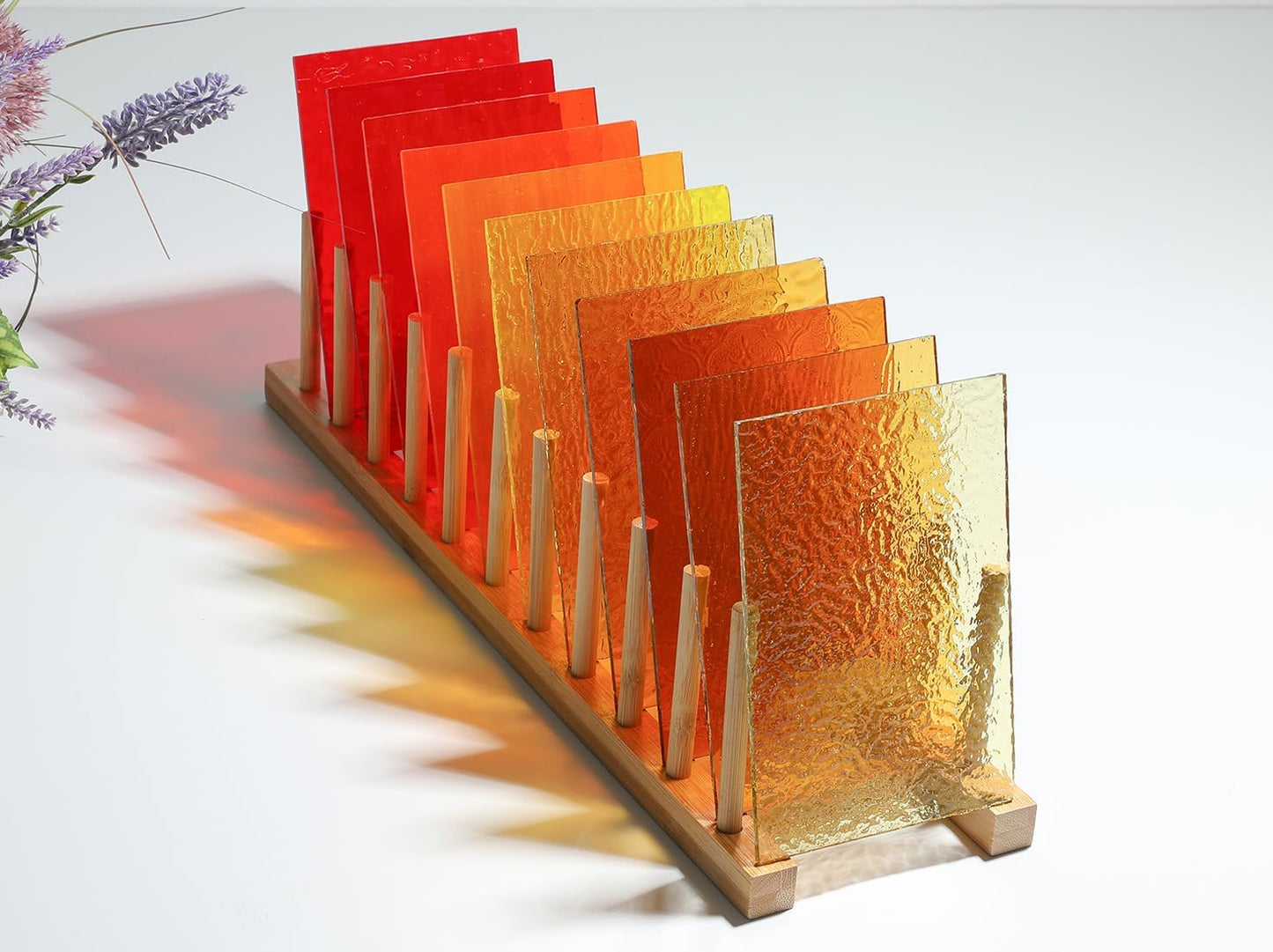 Lanyani 26 Sheets Transparent Stained Glass Sheets Packs for Art Crafts, Textured Bright Color Variety Translucent Cathedral Art Glass Sheets for Mosaic Glass DIY Projects, 4x6 inches