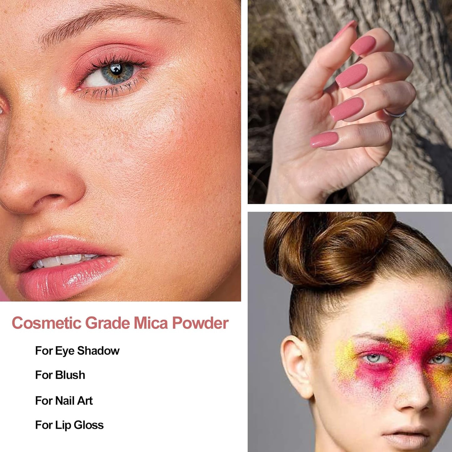 Pink Mica Powder for Epoxy Resin 3.5 oz /100g Powdered Pigment for Soap Colorant Bath Bomb Dye, Cosmetic Grade for Lip Gloss, Acrylic Nails Polish, Craft Projects