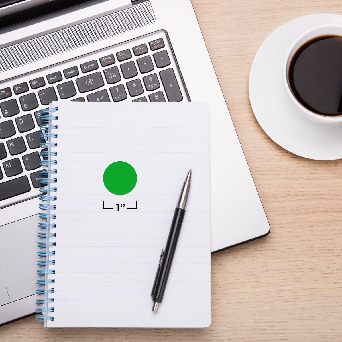 ChromaLabel 1 Inch Round Label Removable Color Code Dot Stickers, 1000 Labels per Dispenser Box, Green