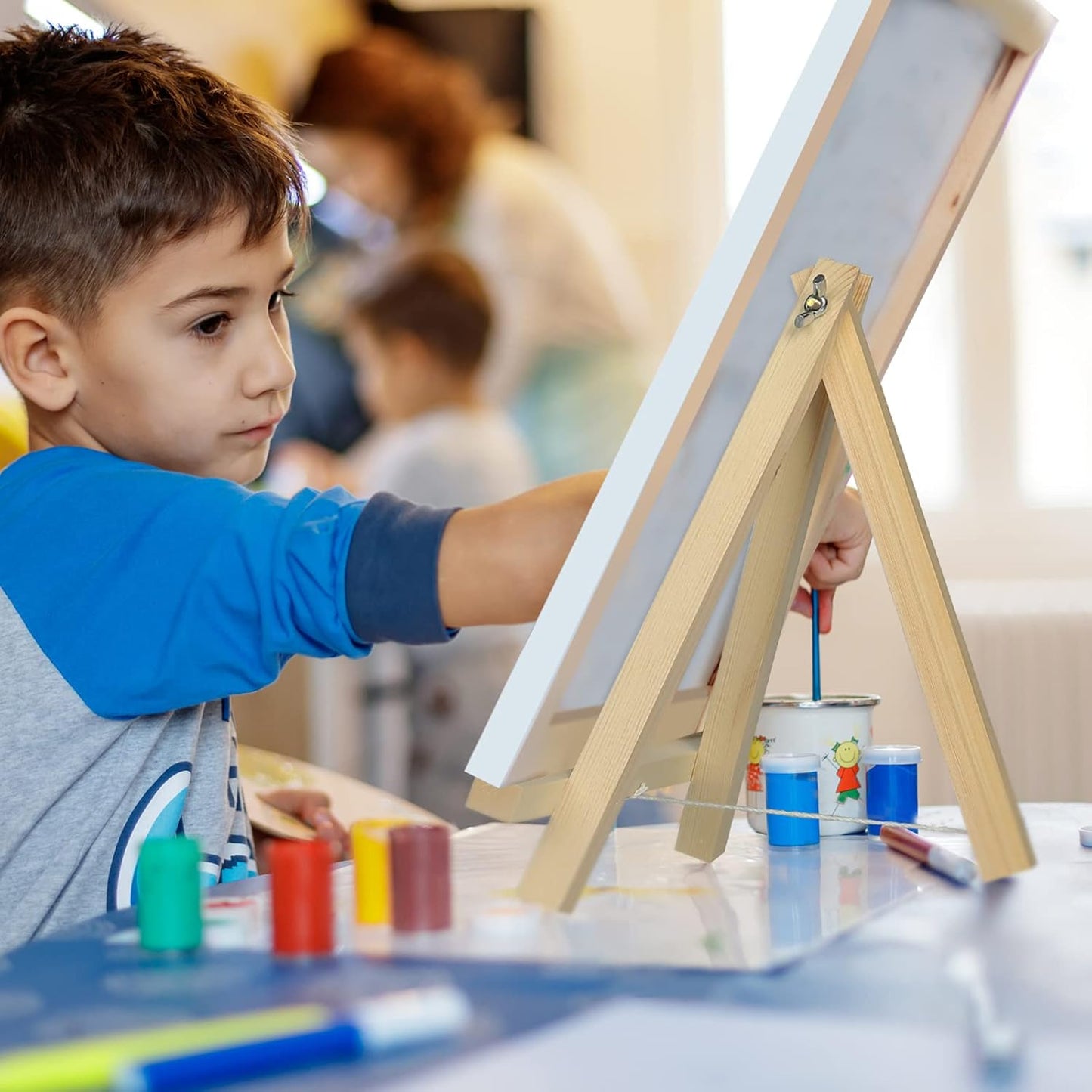 Kinlink 9 Inch Tall Wood Easels for Display Set of 12, Display Easel Tabletop, Painting Easel Stand for Artist Students