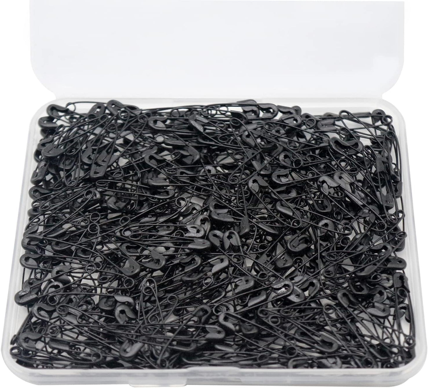 500PCS Safety Pins, 0.75Inch/19mm Small Safety pins, Rust Resistant Nickel Plated Steel Set for Crafting, Sewing, Rimming Fastening Clip Button for Garment Hang Tag (Black)