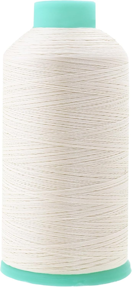 Mandala Crafts Bonded Nylon Thread Off White Heavy Duty Sewing Threads - 2843 YDs Size 46 210D T45 Tex 45 Thread for Leather Jeans Weaving Outdoor Marine Upholstery Threads