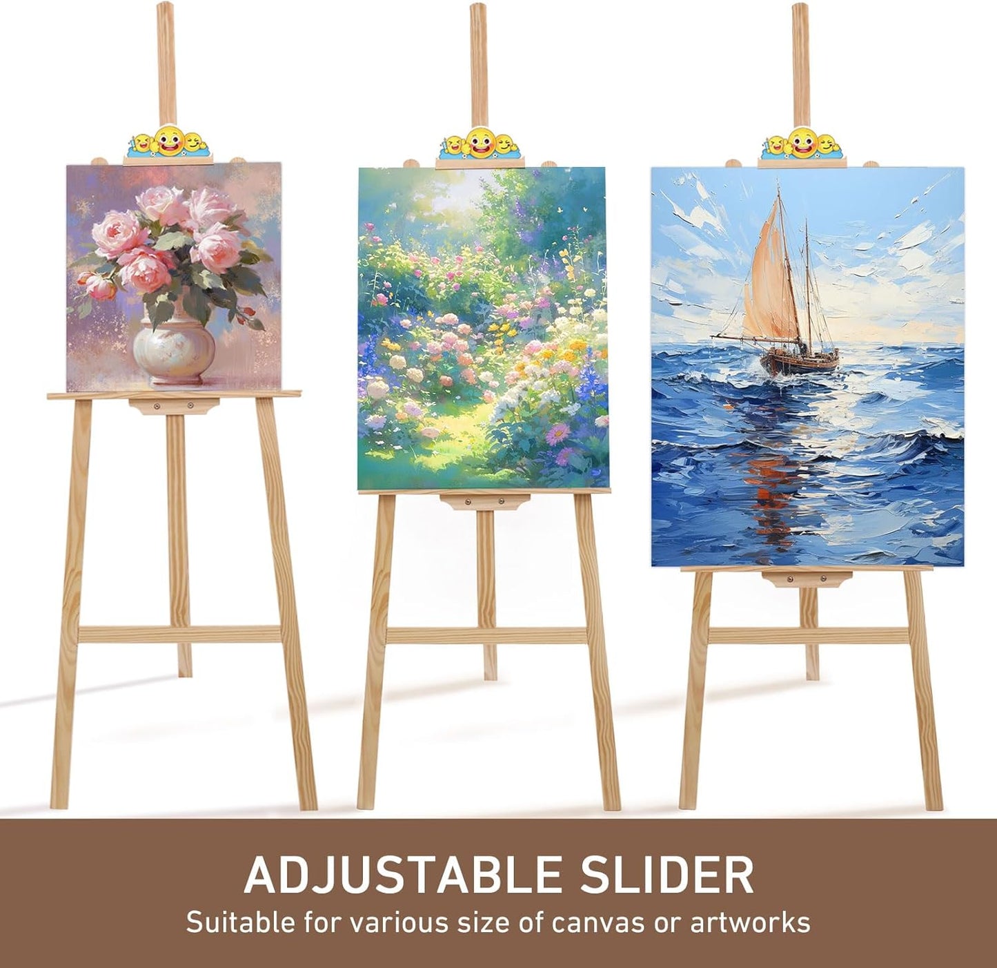 Wooden Easel Stand for Sign and Painting - Adjustable Artist Easel for Adults - Home & Wedding Display, Art Easel with Canvas Holder for Studio, Classroom