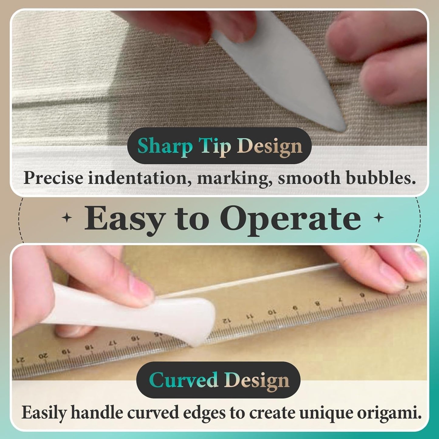 20 Pcs Bone Folder Tool - Plastic Bone Folder Paper for Card Making, Leather Cards, DIY Handmade Burnishing, Bookbinding Scoring, Folding Creasing Crafting Origami and Office Supplies