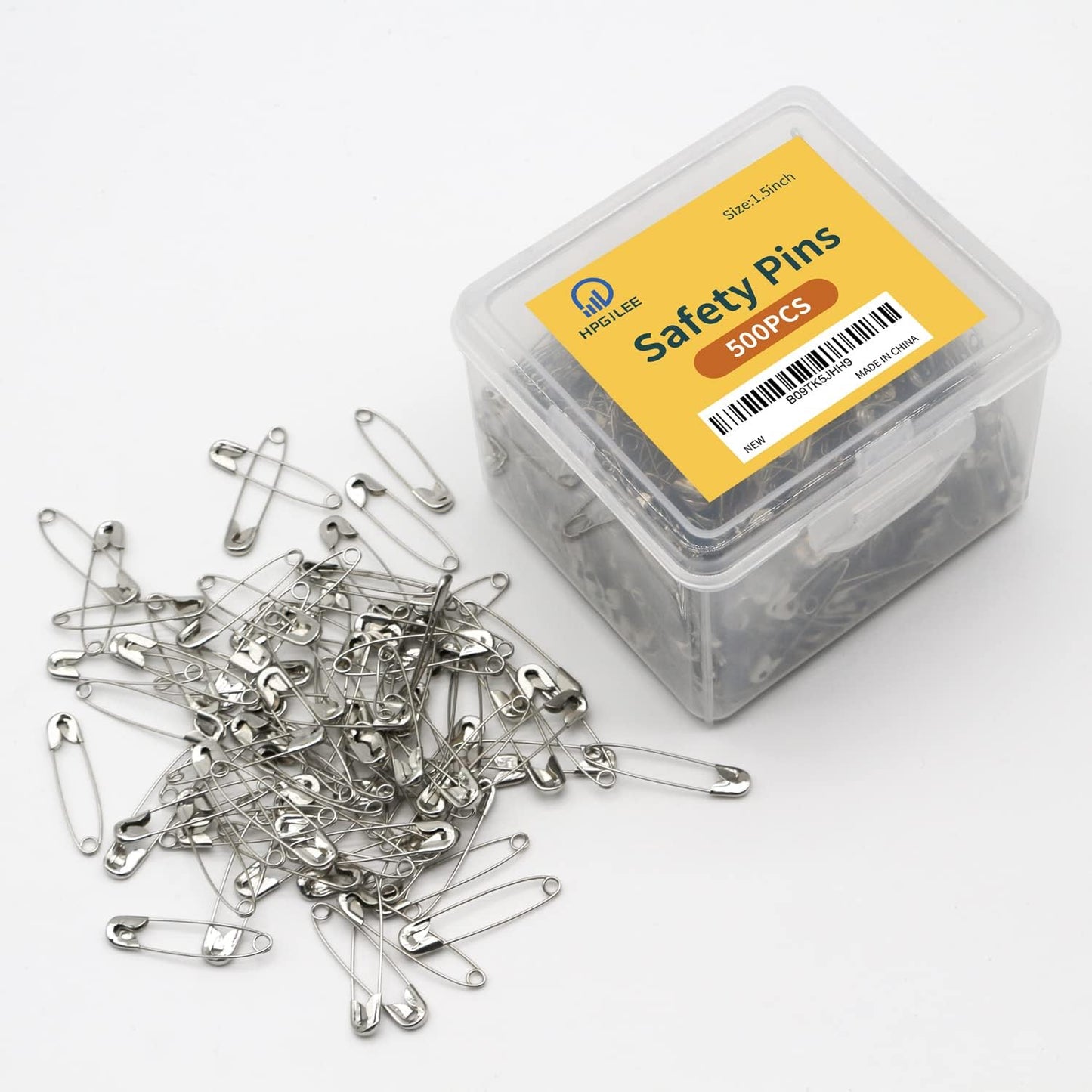 500Pcs Assorted, 1.5 Inch Rust-Resistant Steel Wire Silver Sewing Pins, Large for Clothes Crafts Use