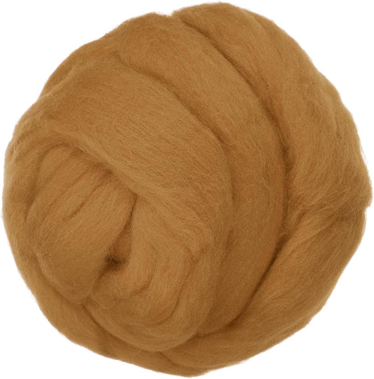 PATIKIL Wool Roving Yarn, 150G/5.3OZ Soft Felting Wool Pure Chunky Roving Yarn Bulk for Needle Felting Knitting Blanket Spinning Weaving DIY Craft, Khaki