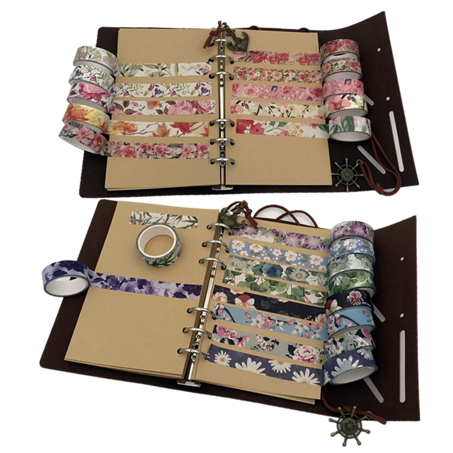 Floral Washi Tape Set 20 Rolls 15mm Wide Flower Decorative Paper Tapes for Scrapbooking, Bullet Journal, Planner, DIY Crafts, Gift Wrapping