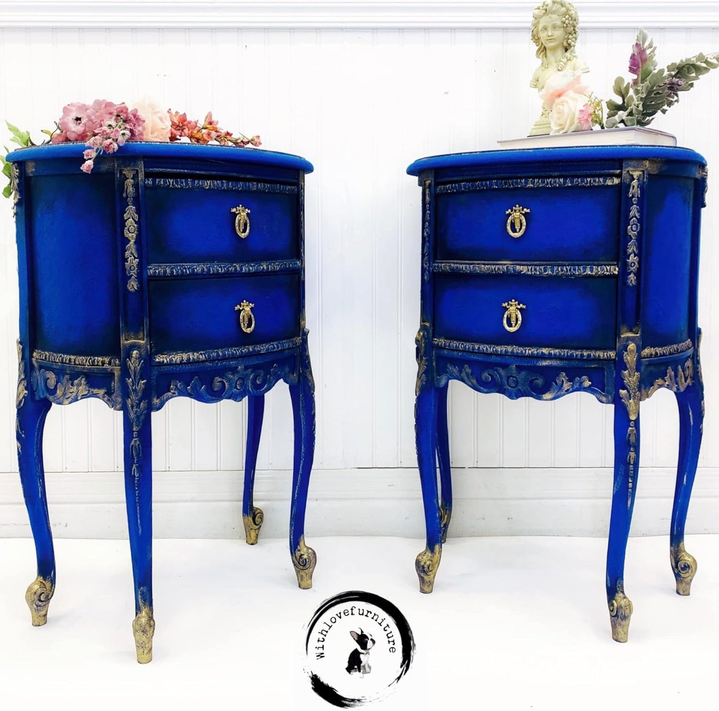 Dixie Belle Paint Company Chalk Finish Furniture Paint - Cobalt Blue (4oz) - Matte Vibrant Blue Chic Chalk Mineral DIY Furniture Paint