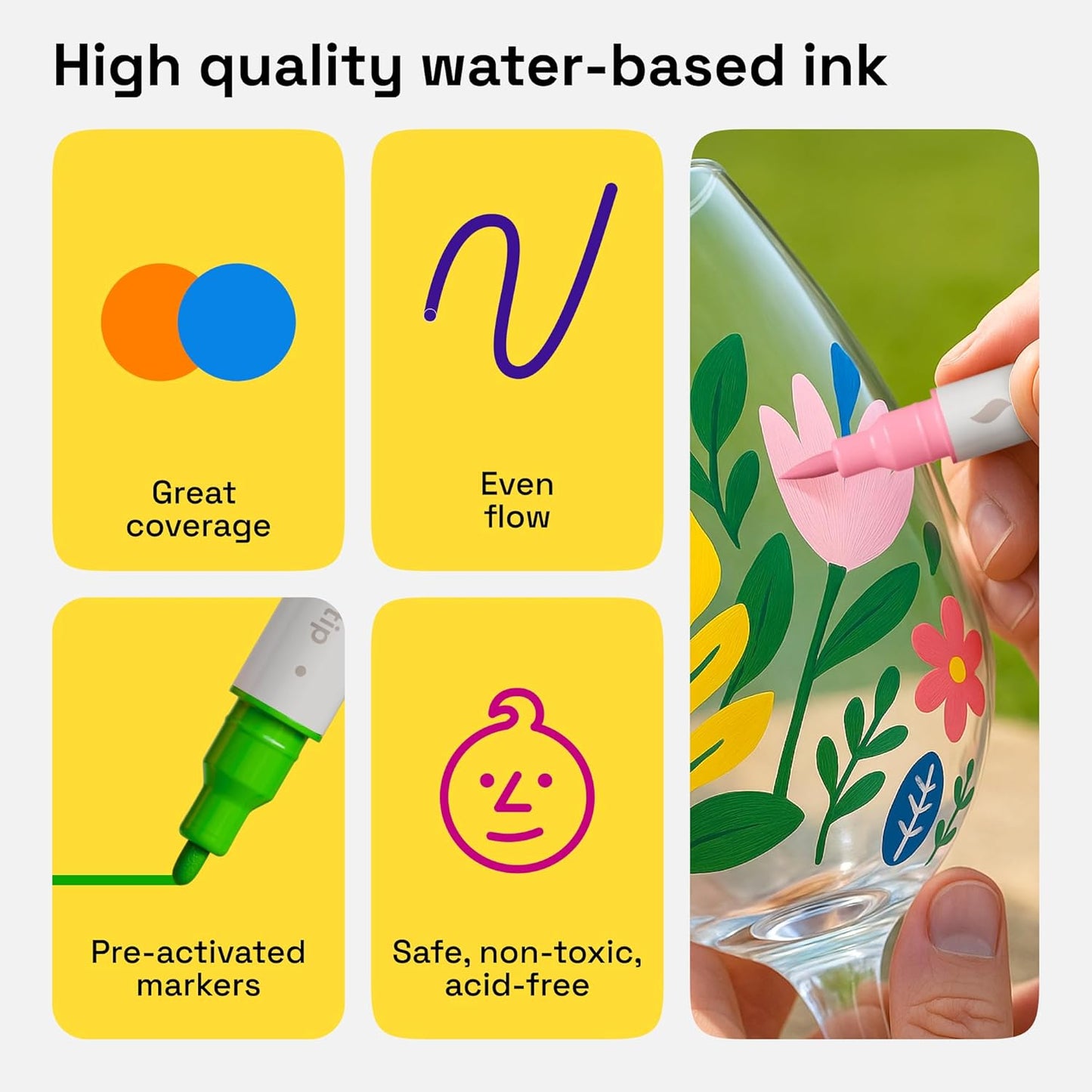 ARTISTRO 12 Dual Tip Brush + Fine Acrylic Paint Markers - Easy for All Ages & Levels Paint Pens for Fabric, Rock, Glass, DIY - Halloween Pumpkin Painting Kit, Art Supplies, Christmas Gift