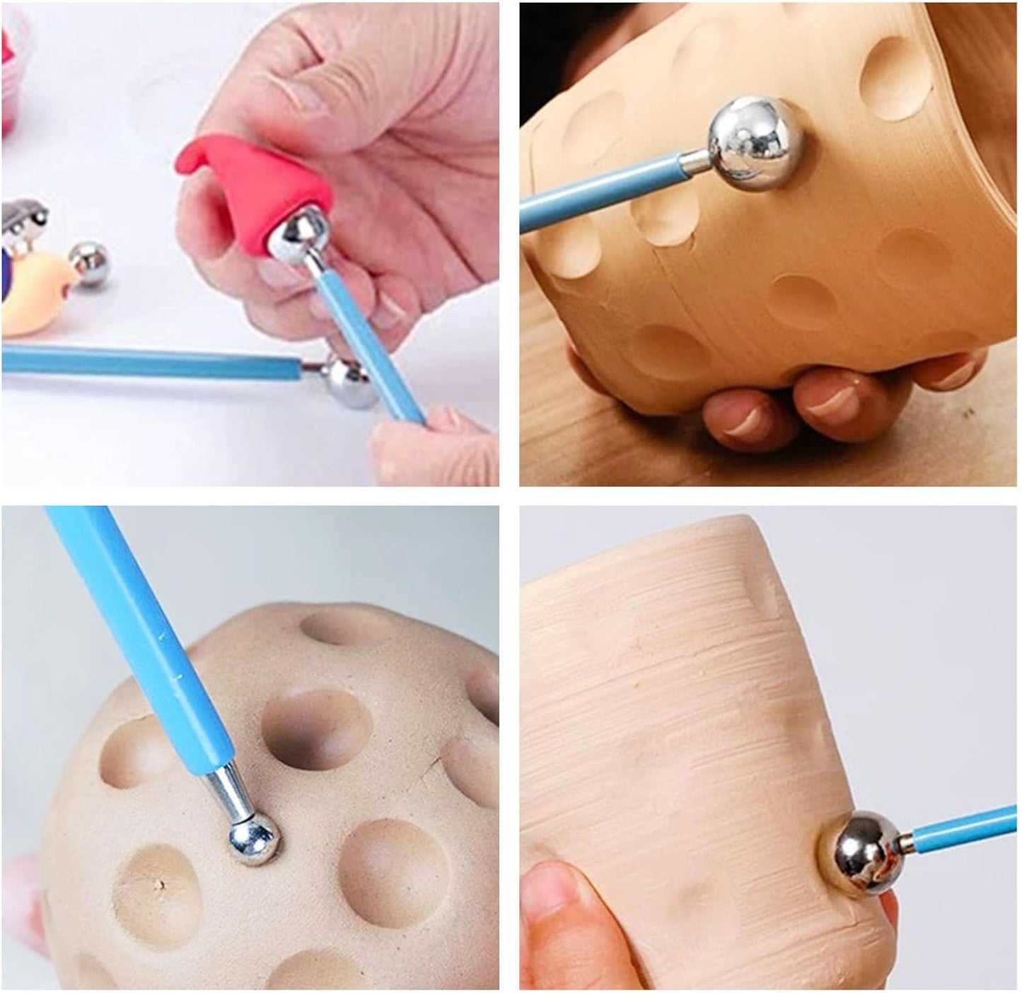 Yayatty Polymer Clay Tools, Acrylic Clay Roller, Acrylic Sheet, Rotary Cutting Mat, Round Polymer Clay Cutters with Clay Slicer Blade for Pottery and Sculpture (47 PCS)