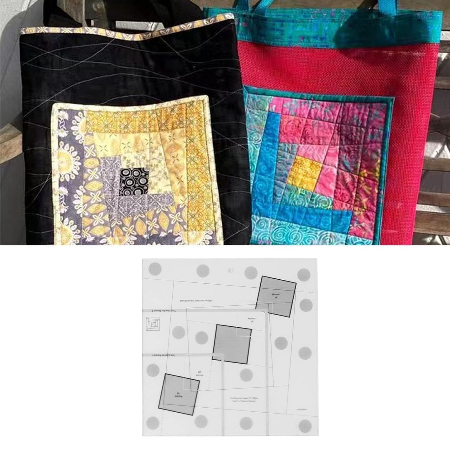 Wonky Log Cabin Trim Tool, 8in Creative Grids Quilting Rulers Transparent Acrylic Quilting Ruler with Grids, Non-Slip Grip Acrylic Quilting, Sewing, Crafting, Patchwork Ruler and Templat