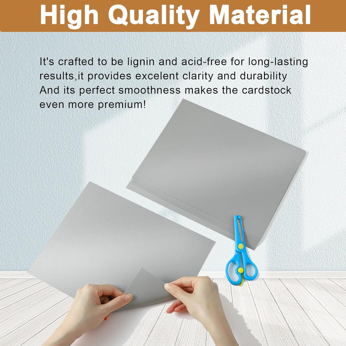 40 Sheets Silver Shimmer Cardstock 8.5 x 11 Metallic Paper, 75lb Thick Card Stock Cutting Paper for Greeting Cards, Card Making, Business Cards, Invitations, Scrapbooking