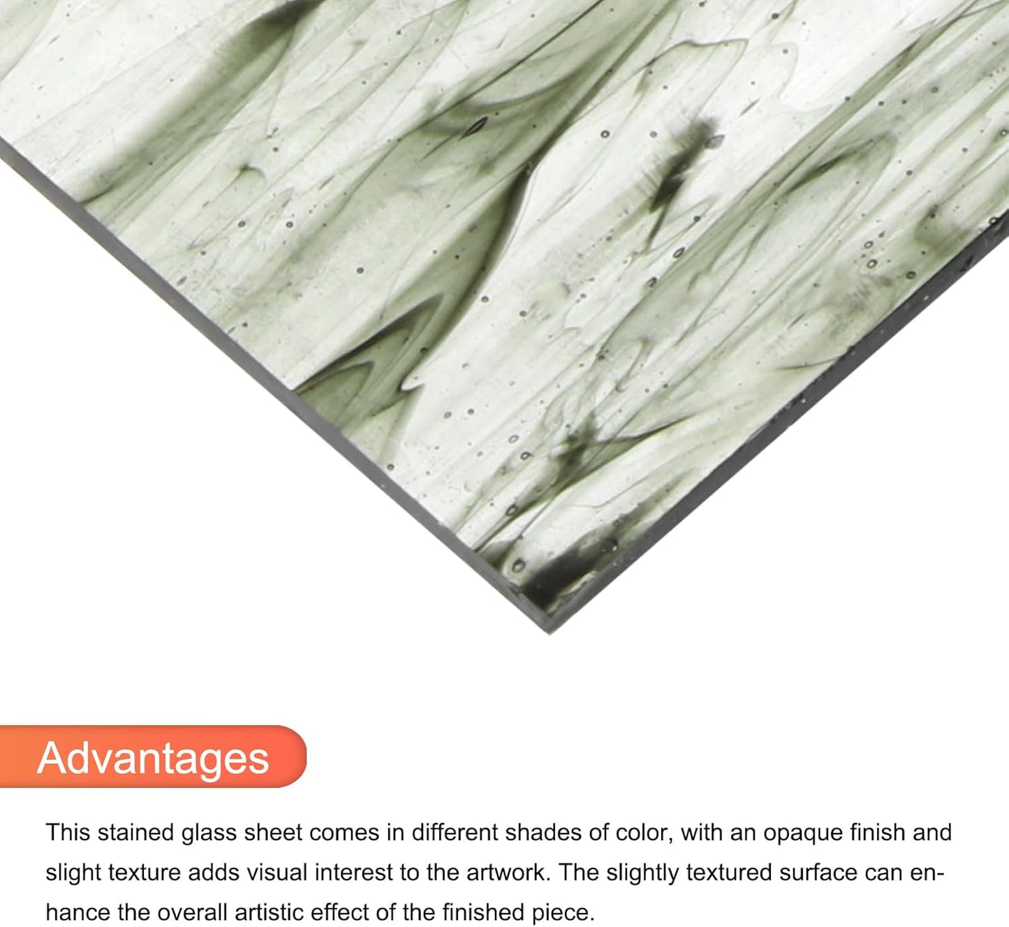 MECCANIXITY 2 Pcs Stained Glass Sheet Mosaic Tile 7.9 Inch x 5.9 Inch Dark Gray Stained Glass Sheets for Crafts DIY Art Project