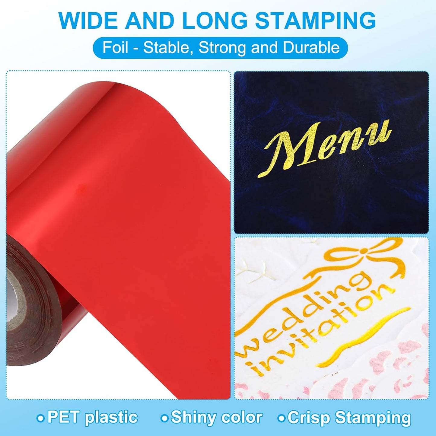 PATIKIL 2"x400Ft Hot Stamping Foil Paper, Heat Transfer Hot Stamping Paper Foil Roll for Leather DIY Logo Decor Craft Gift Package Scrapbook Card, Rose Gold