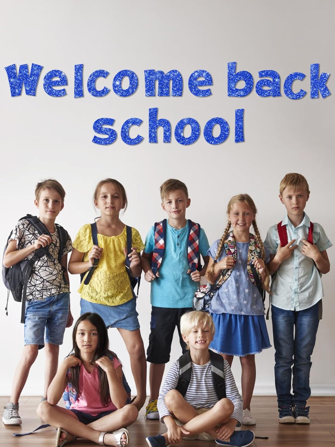 237 Pcs Glitter Bulletin Board Letters, Numbers and Punctuation, Poster Board Letters Alphabet Cut Out Cardboard Letters Accessories for Classroom Display Decorating Supplies 4inch (Blue)