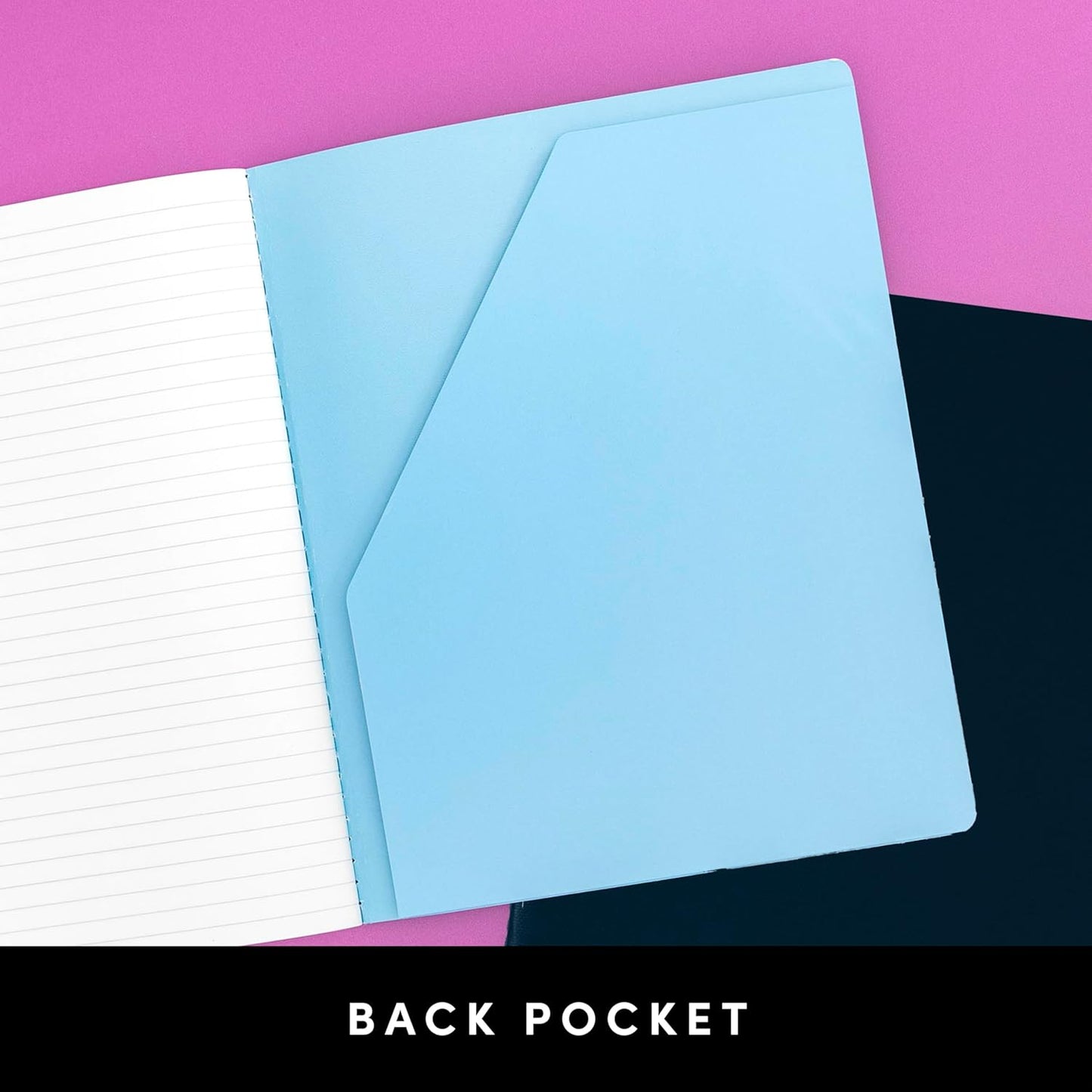 PAPERAGE Soft Cover Blank Journal Notebook, 2 Pack, (Black), 100 Pages, Large 7.5 inches x 9.5 inches, Ideal for Sketch Book, Note Taking & Travel Journal