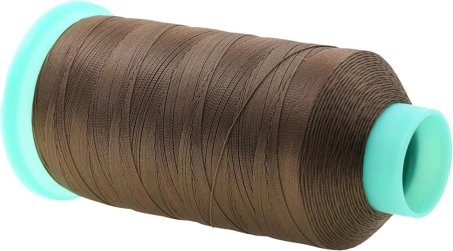 Mandala Crafts Bonded Nylon Thread Coyote Brown Heavy Duty Sewing Threads - 1100 YDs Size 92 280D T90 Tex 90 Thread for Leather Jeans Weaving Outdoor Marine Upholstery Threads