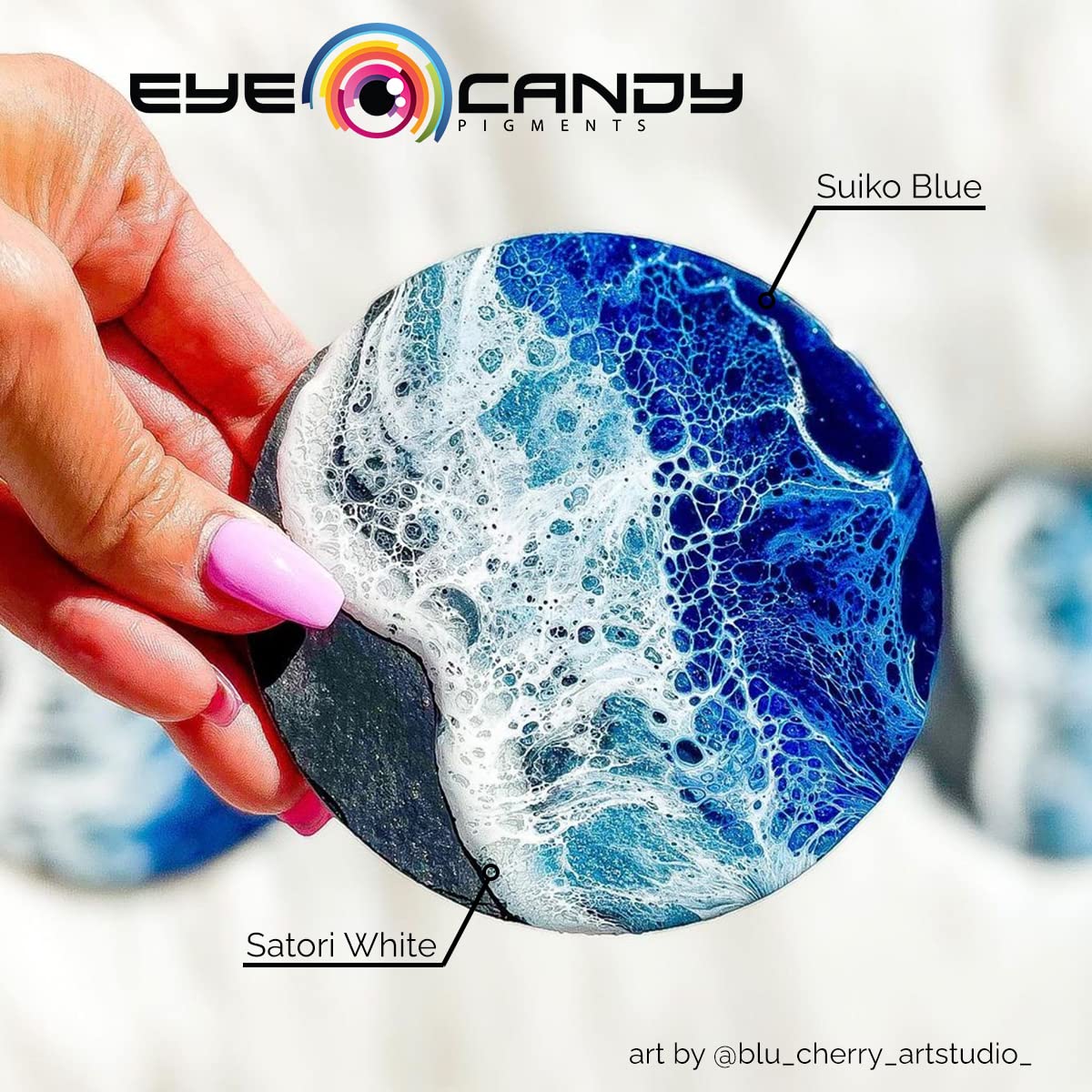 Eye Candy Blue Resin Pigment Paste Suiko Blue (2 oz Paste / 4 oz Jar) | Epoxy, Resin Art Paste | Highly Pigmented