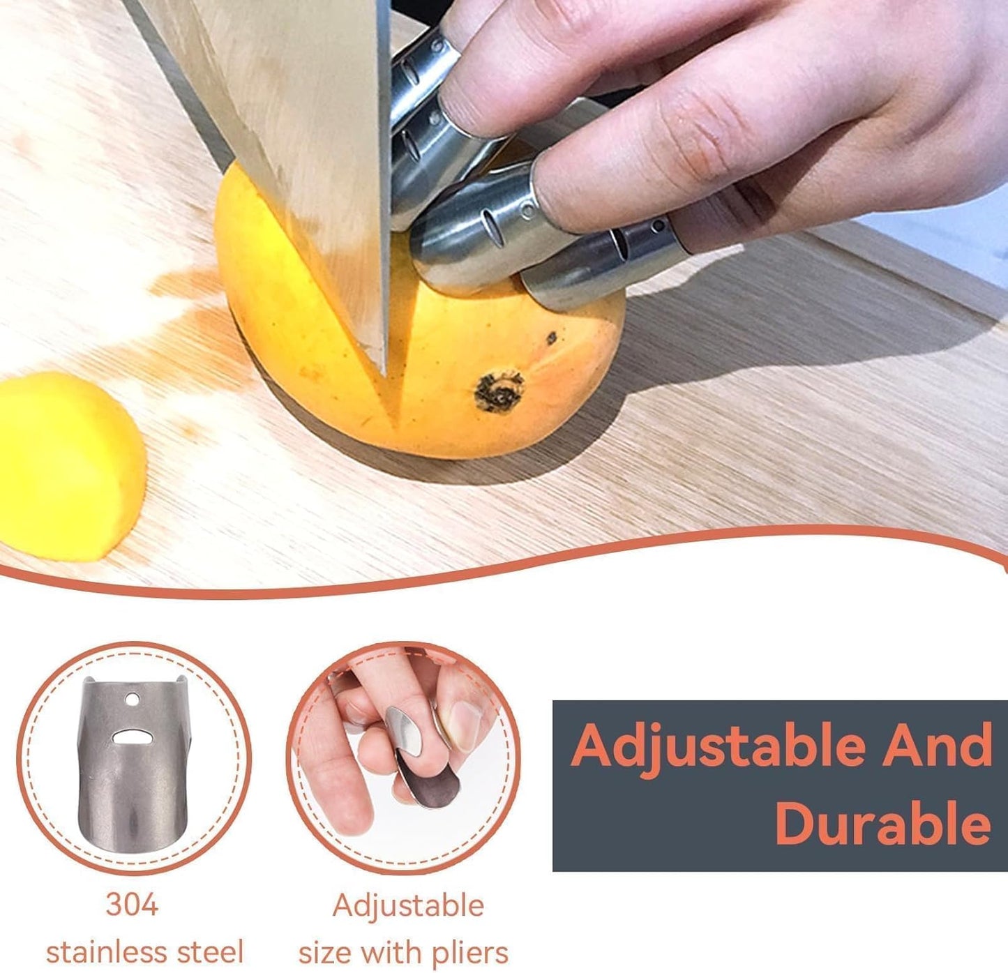 8Pcs Finger Guards for Cutting, Knife Cutting Protector Finger Kitchen Tool Hand Guard Finger Protector Kitchen Finger Nail Protector Hand Cut Guard Kitchen Finger Cutting Protector